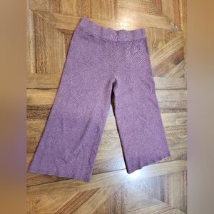 A New Day Purple Rib Knit Wide Leg Lounge Pants Sz Large Sweater Pull On